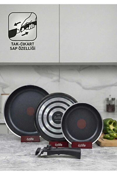 ÖZLİFE ALMOND 4 Parça Tava Seti Siyah