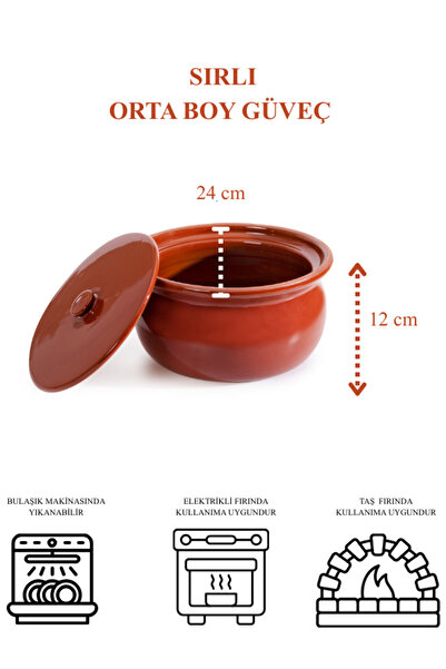 tureks pottery Fully Glazed Casserole Pot Medium