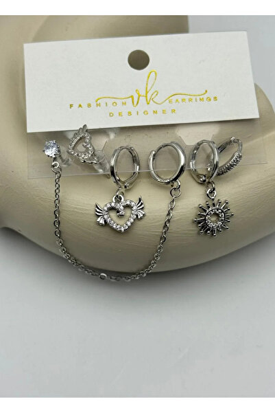 BİJU YILMAZ Vip set of 6 silver earrings - 25-vip188