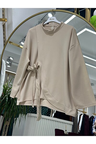 She Olive Tied Scuba Fabric Hijab Tunic |   Stylish & Comfortable Fit