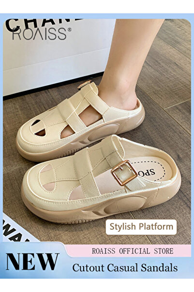 ROAISS Women's Closed Toe Half Slippers Summer Slip-On Lazy Half Slide Sandal...