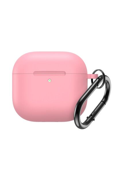 OEM Silicone Case for Apple AirPods 4 with Carabiner - Pink