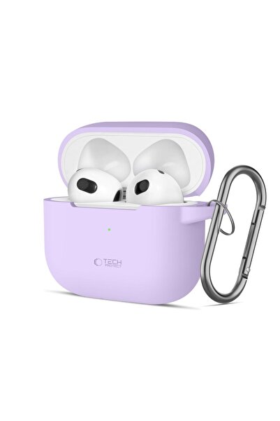 Tech-Protect Lavender Silicone Case with Hook for Apple AirPods 3