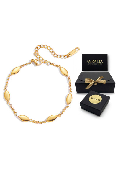 AVRALIA Bratara placata cu Aur 18K, Model Oval Geometric