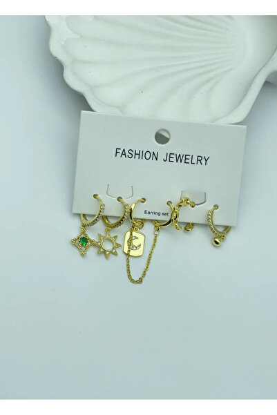 BİJU YILMAZ Vip Gold 6-Piece Earrings - 25-Vip114