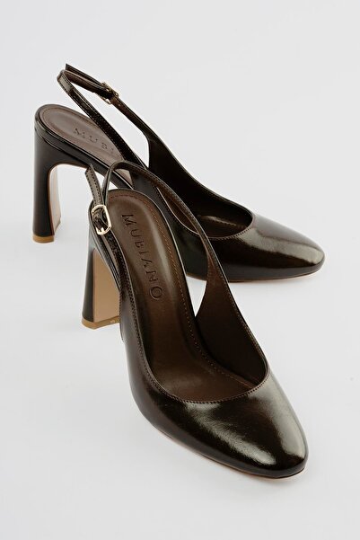 Mubiano Women's High Heels Thick Heels Anema Brown