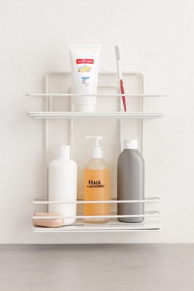 JASPER 5928 Θήκη για σαμπουάν με κρυστάλλινη βάση, δύο επιπέδων, λευκό