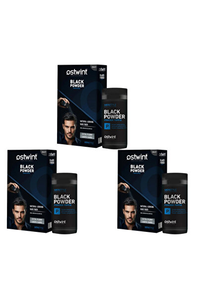 Ostwint Pachet de 3 ceară pudră neagră - Pentru păr negru și subțire 20g