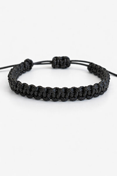 Ayluf Sevgililer Günü Hediye Deri Erkek Bileklik Siyah Ayarlanabilir