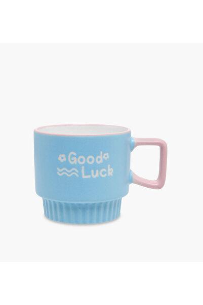 Lifestyle Slogan Print Bone China Mug with Handle