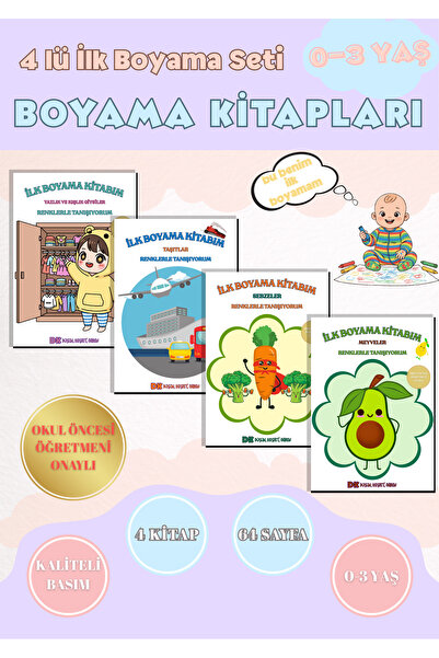 Anonim Yayıncılık 0-3 Yaş Boyama Kitap Seti | Büyük Resimli Boyama Kitapları ...