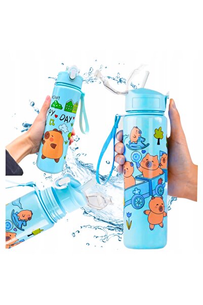 Other Capybara Water Bottle with Straw for Children to School 690 ml