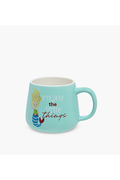 Lifestyle كوب من الخزف الصيني الفاخر بنقشة حورية البحر مع مقبض