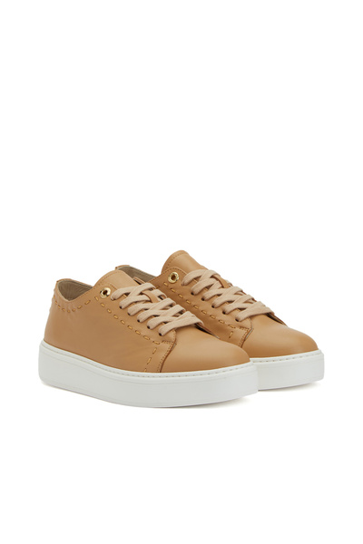 George Hogg Karamel Kadın Deri Sneaker