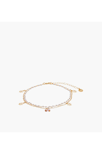 Lifestyle Gold Tone Embellished Anklet
