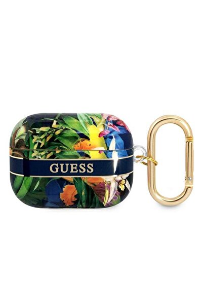 Guess Husă cu curea florală pentru Apple AirPods Pro - Albastră