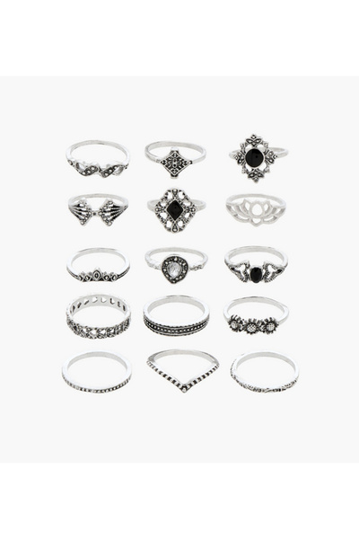Lifestyle Pack of 15 Assorted Metal Ring