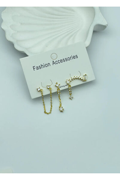 BİJU YILMAZ Vip gold 6-piece earring set - 25-vip116