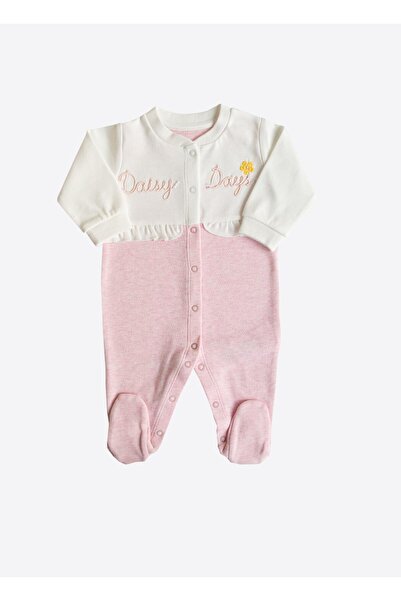 kitikate Organic Daisy Days Booties Jumpsuit Pink