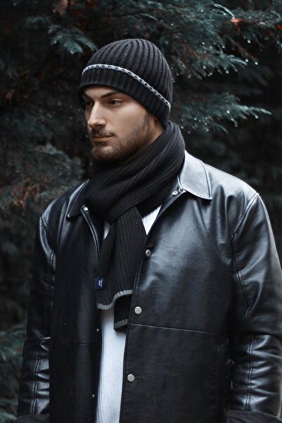 Bay Şapkacı طقم بيريه أسود 7568