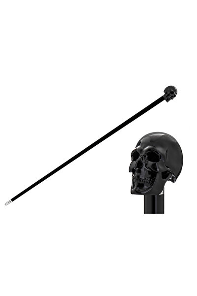 PASOTTI Siyah Kafatası Figürlü Siyah Baston 92 Cm