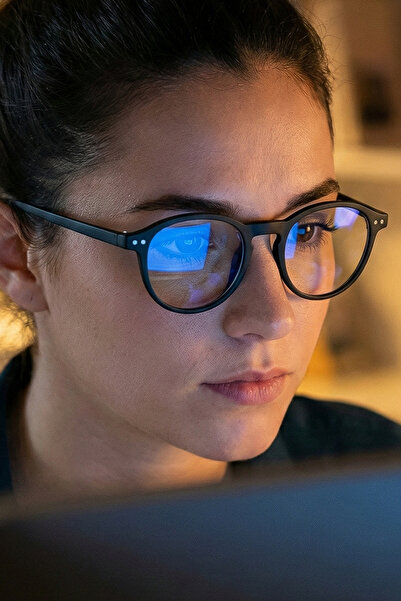 sun factory Unisex Matte Black Color Screen Glasses with Blue Light Filter To...