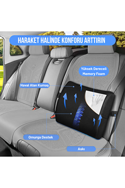 Walter White Ergonomik Ortopedik Bel Minderi Sırt Destek Yastığı Premium Konfor