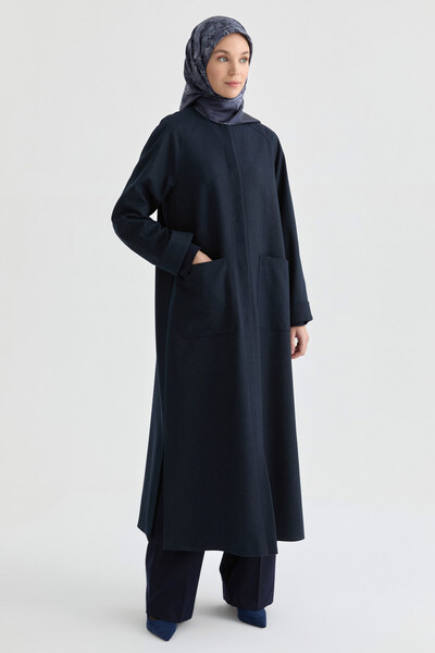 Tuğba Duble Kol Pardesü - Lacivert