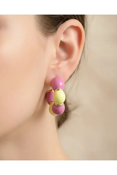 BİJU YILMAZ Xuping Gold Colorful Earrings - 25-Xpkp345