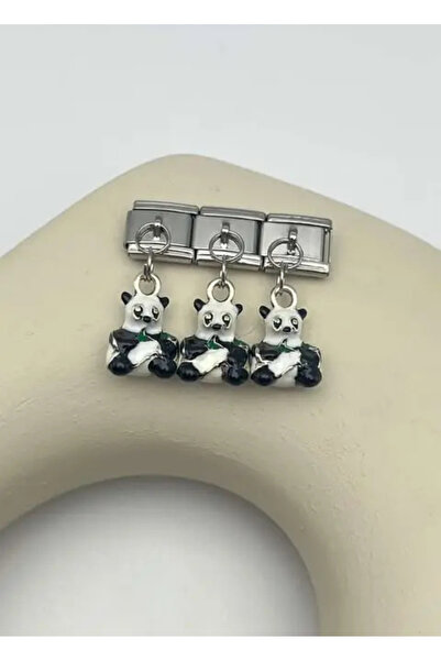 BİJU YILMAZ قلادة فضية على شكل باندا من الفولاذ - 25crm48