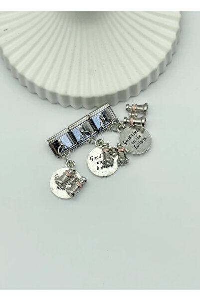 BİJU YILMAZ قلادة فضية من الفولاذ على شكل منظار - تصميم إيطالي - 25سم126