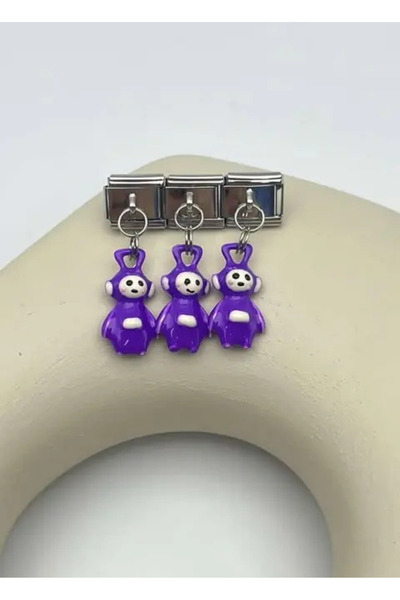 BİJU YILMAZ Çelik Silver Mor Teletabi Sallantılı Nomi Charm - 25crm55
