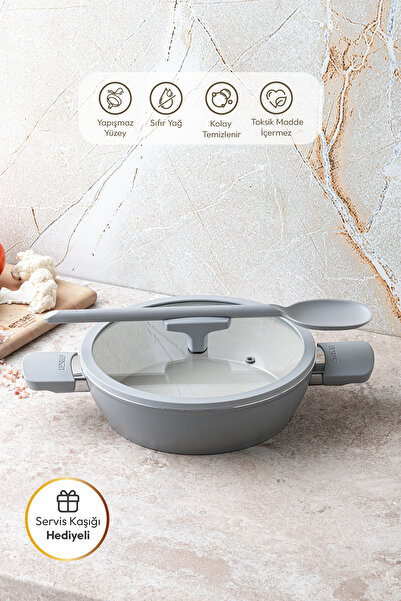 Emsan Swiss Cyrstal RS Karnıyarık Tenceresi Gri 24 cm