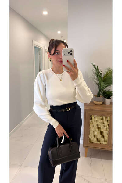 BİRCANÇİL Leça Ecru Tricotaj căptușit