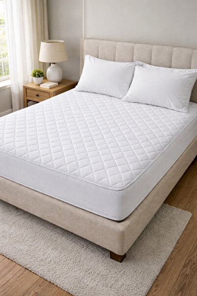 Bambus Tek / Çift Kişilik Jakar Örme Kumaş Sıvı Geçirmez Yatak Alezi