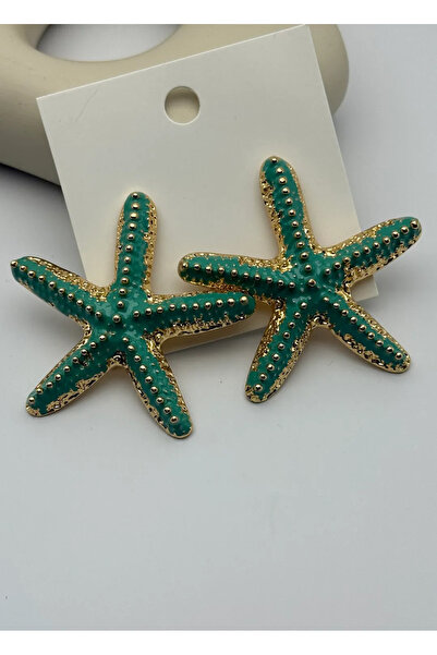BİJU YILMAZ Vip green starfish earrings - 25-vip297