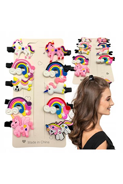 Other Set de agrafe de păr colorate cu unicorni, 10 buc.