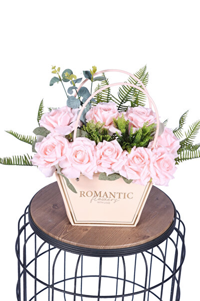 Yapay Çiçek Sitesi Yapay Çiçekli Romantic Çantalı Aranjman Model 19
