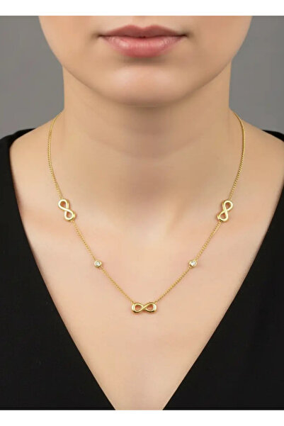 BİJU YILMAZ قلادة إنفينيتي الذهبية الفولاذية - 25-clkk60