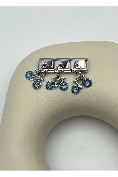 BİJU YILMAZ Steel silver bicycle dangle nomi charm - 25crm111