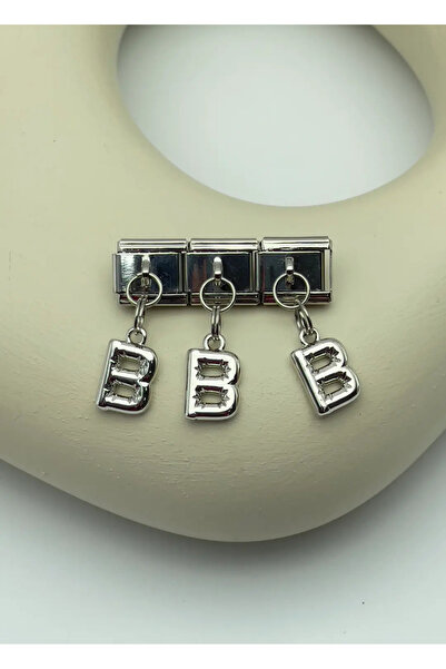 BİJU YILMAZ Steel Silver Letter Nomi Charm - 25Crm130