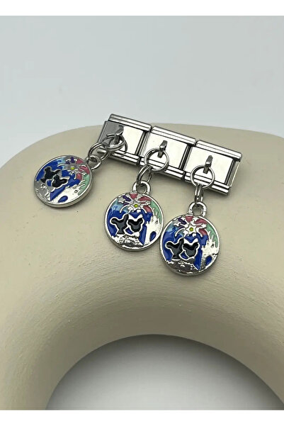 BİJU YILMAZ Steel silver dangling nomi charm - 25crm89