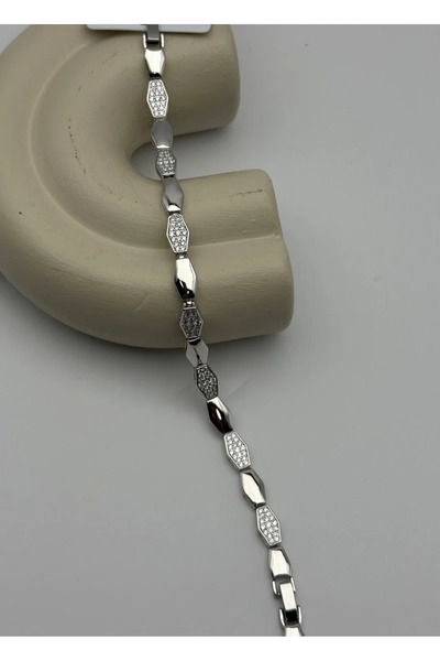 BİJU YILMAZ سوار فضي مرصع بالأحجار من Xuping - 25 -xpb101