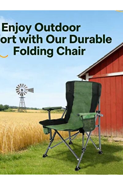 None Lightweight Portable High-Back Camping Chair – Foldable Design for Campi...