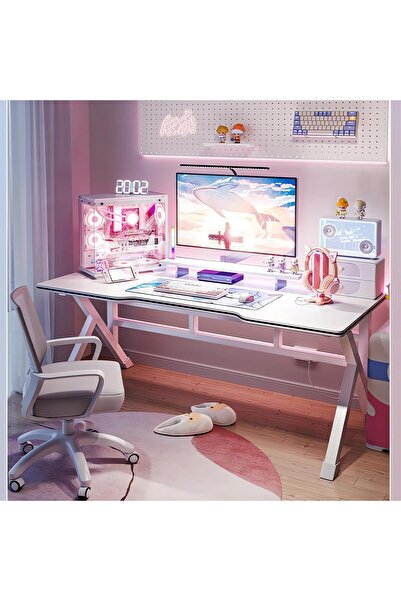 AZZHAAR Gaming Desk, Computer Desk Home Office Desk Extra Large Modern Ergono...