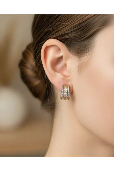 BİJU YILMAZ أقراط شوبينغ بحجر الورد - 25-xpkp266