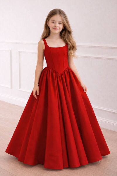 FKB FOR KIDS BABY Kız Çocuk Tasarım Drapeli Uzun Elbise