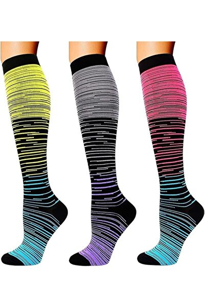 Arabest 3 Pairs of Football Socks, Sports Knee High Socks, Calf Compression f...