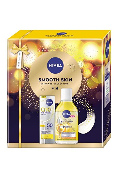 NIVEA Women's Gift Box Smooth Skin Q10, Day Fluid SPF 50 40 ml, Skin Glow Mic...