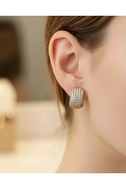 BİJU YILMAZ Xuping Gold Stone Mini Earrings - 25-Xpkp264